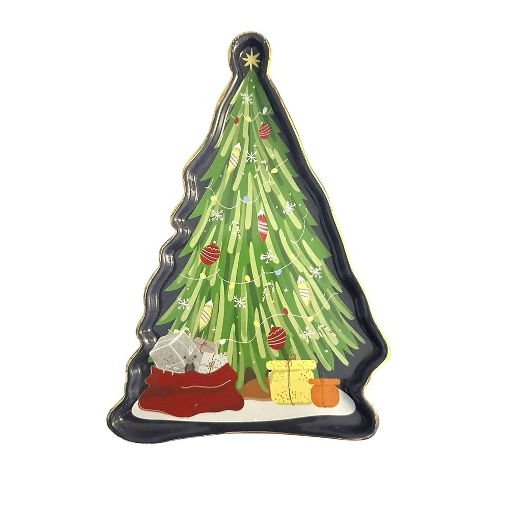 Bklyn Ceramic Christmas Tree Spoon Rest Holiday Colorful Kitchen NWT